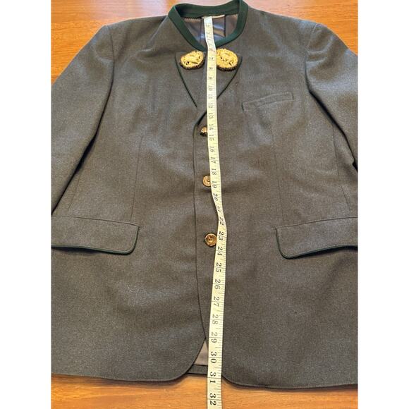 German Octoberfest Wool Jacket With Horn Buttons And Stag Decor Hirmer Munich - Picture 11 of 16